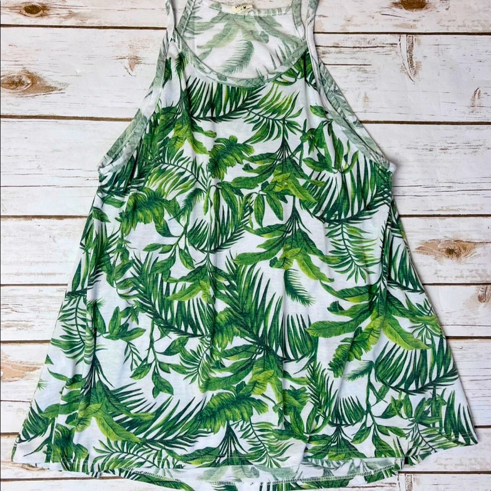 Vici Lazy Sundays Palm Print Tank Top Size S Small